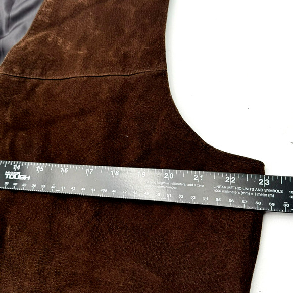 GREATLAND APPAREL Men's Large Vintage‎ Brown Genuine Leather Vest Western Cowboy - Picture 6 of 7